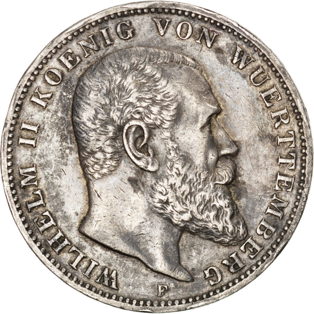 Stati tedeschi, WURTTEMBERG, Wilhelm II, 3 Mark, 1912, Freudenstadt, BB, Arge...