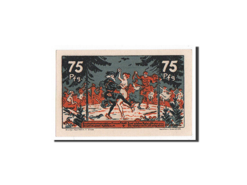 Banknote, Germany, Schierke, 75 Pfennig, 1921, UNC(65-70), Mehl:1177.1a