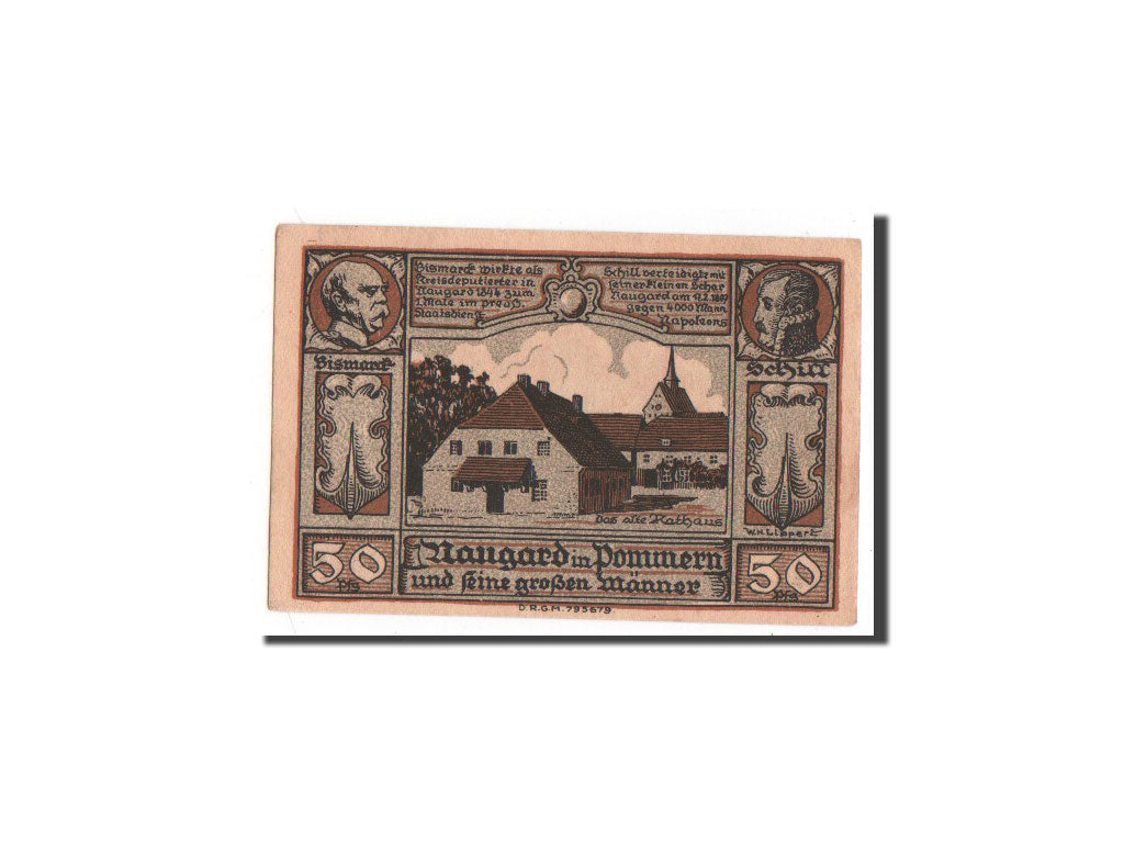Banknote, Germany, Naugard Stadtsparkasse, 50 Pfennig, UNC(65-70), Mehl:923.1