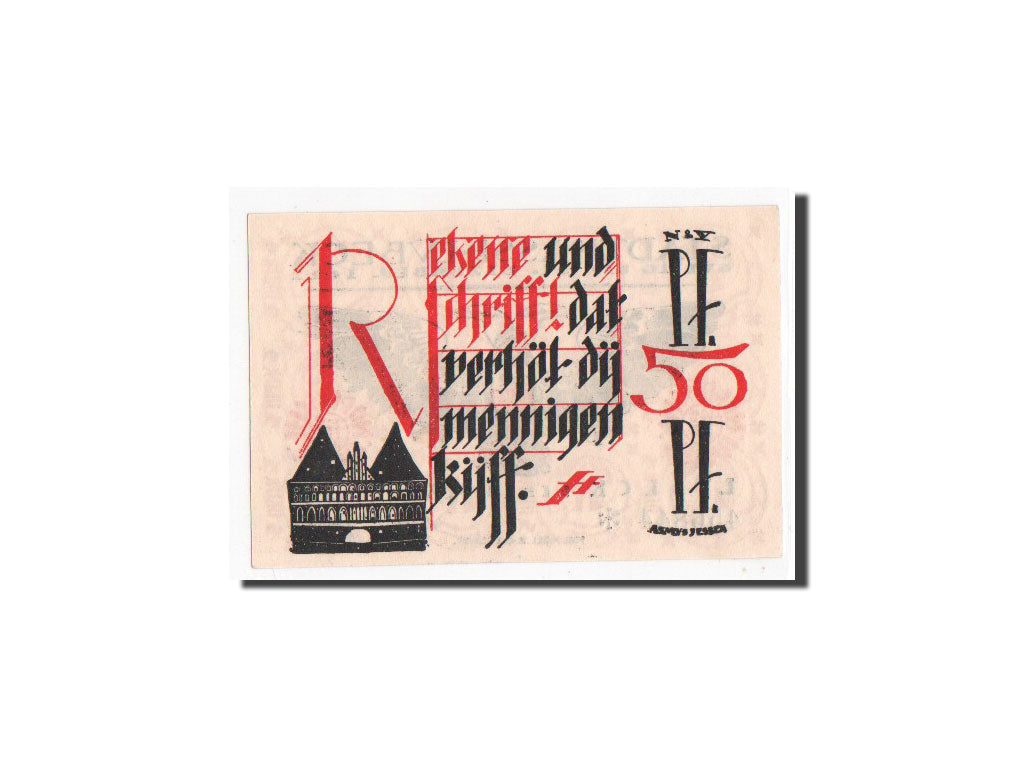 Banknote, Germany, Lübeck, 50 Pfennig, 1921, UNC(65-70), Mehl:831.3