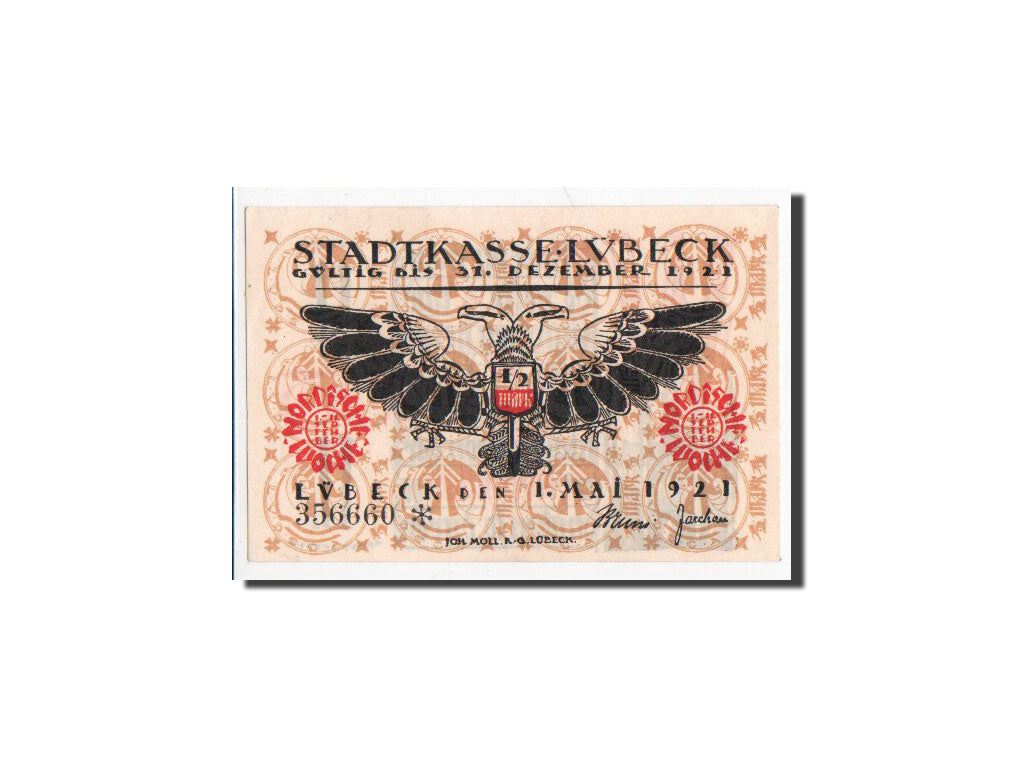 Banknote, Germany, Lübeck, 50 Pfennig, 1921, UNC(65-70), Mehl:831.3