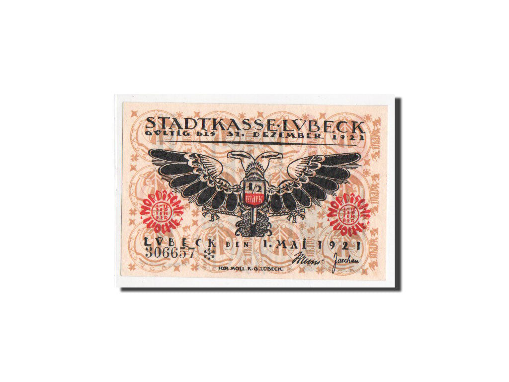 Banknote, Germany, Lübeck, 50 Pfennig, 1921, UNC(65-70), Mehl:831.3