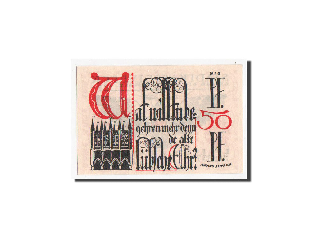Banknote, Germany, Lübeck, 50 Pfennig, 1921, UNC(65-70), Mehl:831.3