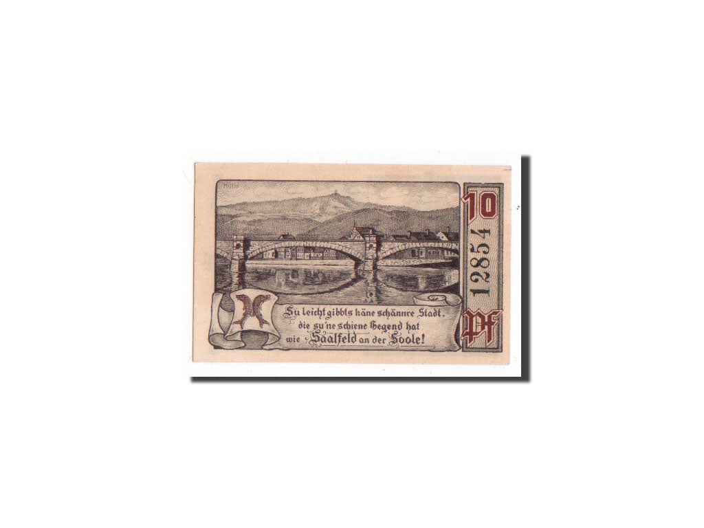 Banknote, Germany, Saalfeld, 10 Pfennig, 1921, UNC(65-70), Mehl:1155.1a