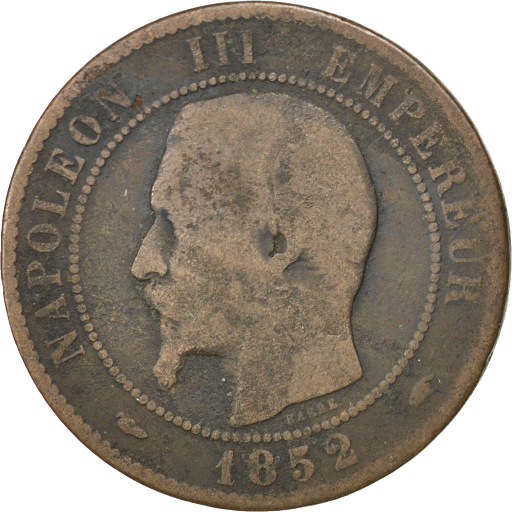 Second Empire, 10 Centimes Napoléon III tête nue, 1852 A, Paris, Gadoury 248