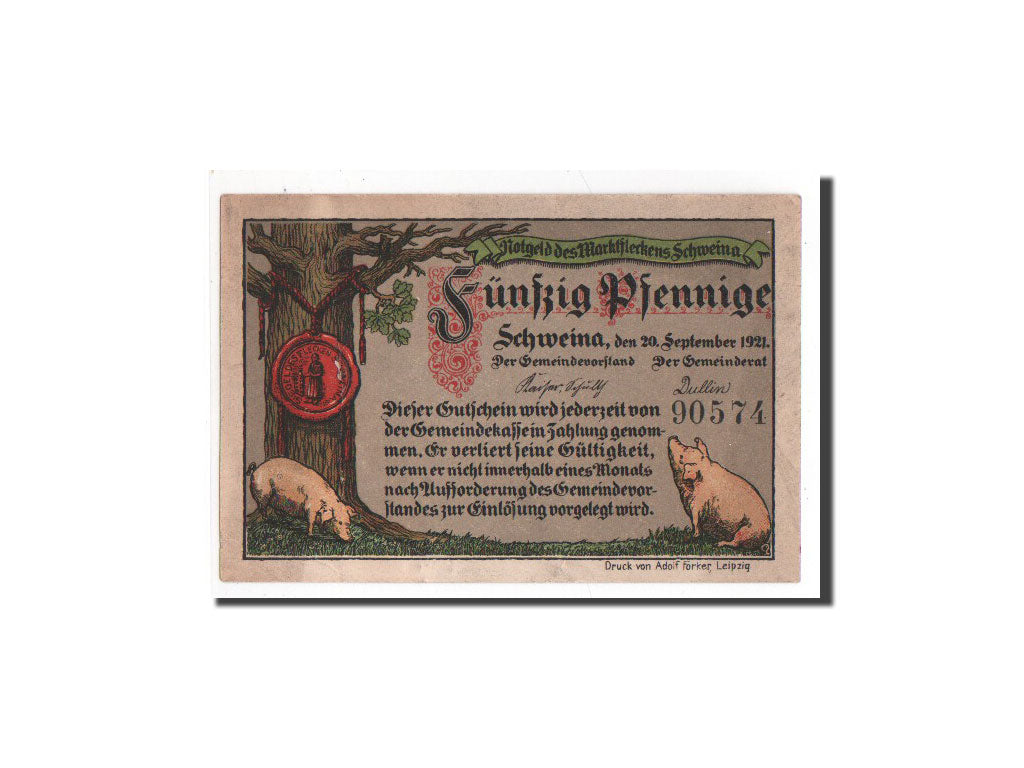 Germany, Schweina Marktflecken, 50 Pfennig, 1921, UNC(64), 90574, Mehl #1211.1