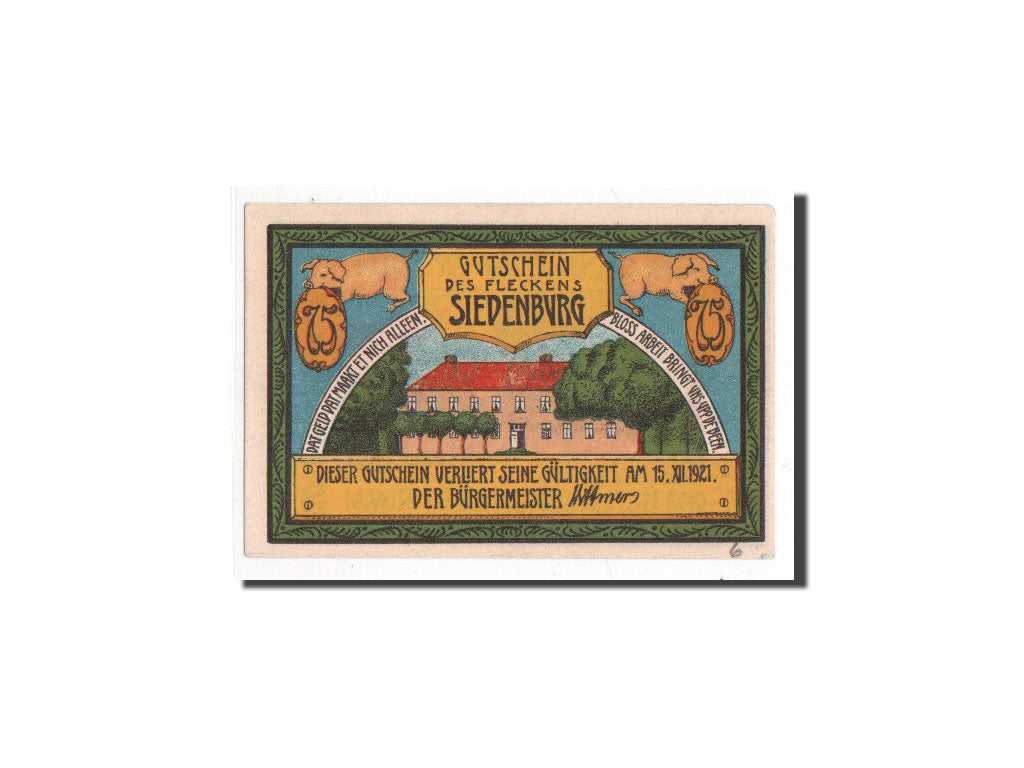 Banknote, Germany, Siedenburg, 75 Pfennig, UNC(65-70), Mehl:1223.1