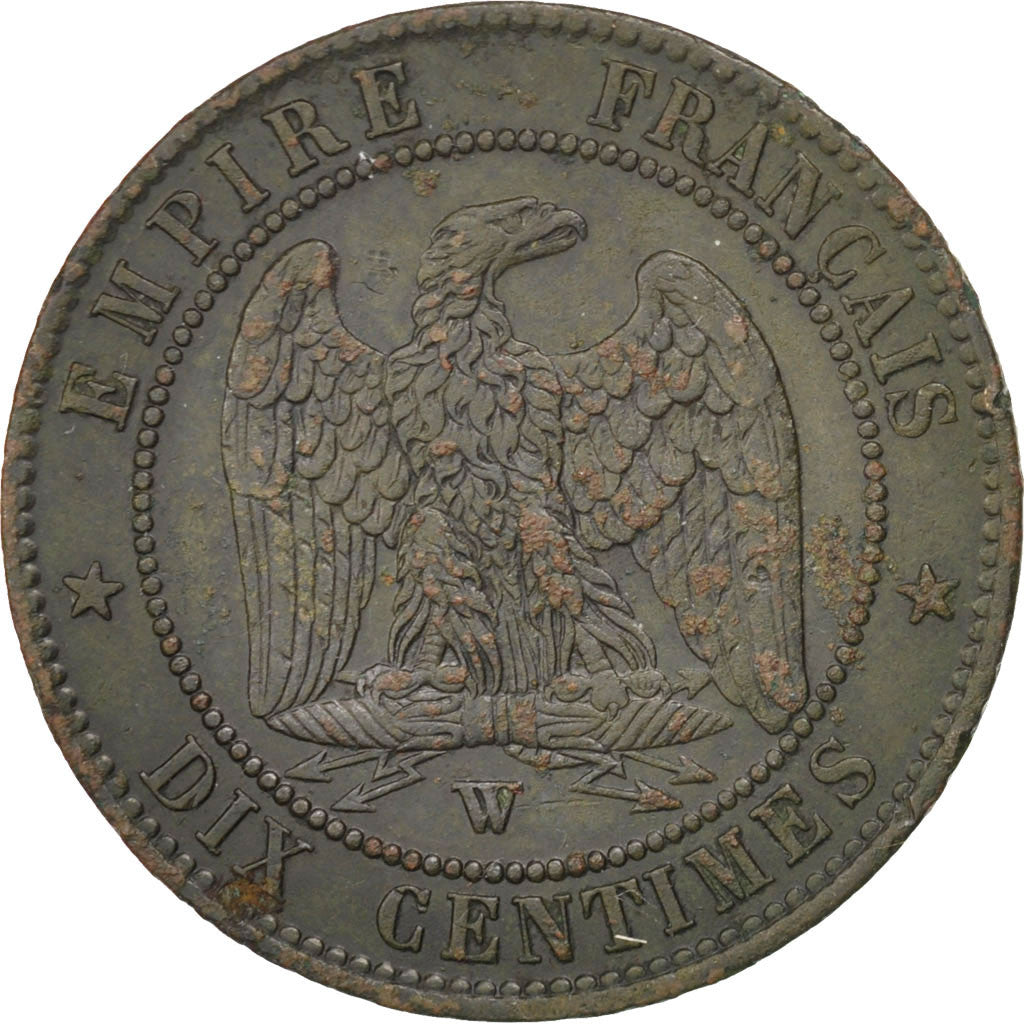 Francia, Napoleon III, Napoléon III, 10 Centimes, 1856, Lille, BB, Bronzo, K...