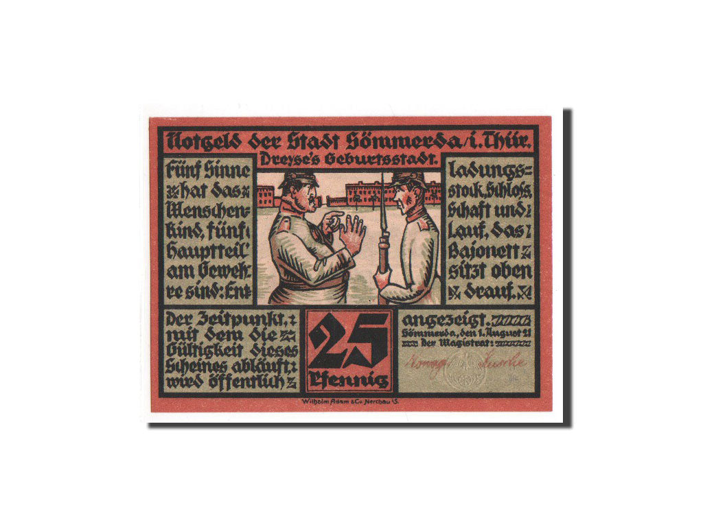 Billet, Allemagne, Sommerda Thur, 25 Pfennig, 1921, NEUF, Mehl:1230.1