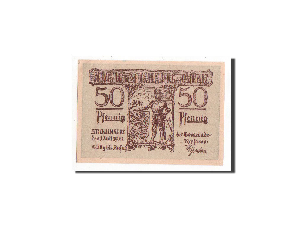 Banknote, Germany, Stecklenberg, 50 Pfennig, 1921, UNC(65-70), Mehl:1258.1a
