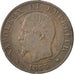 Moneda, Francia, Napoleon III, Napoléon III, 5 Centimes, 1855, Strasbourg, BC+