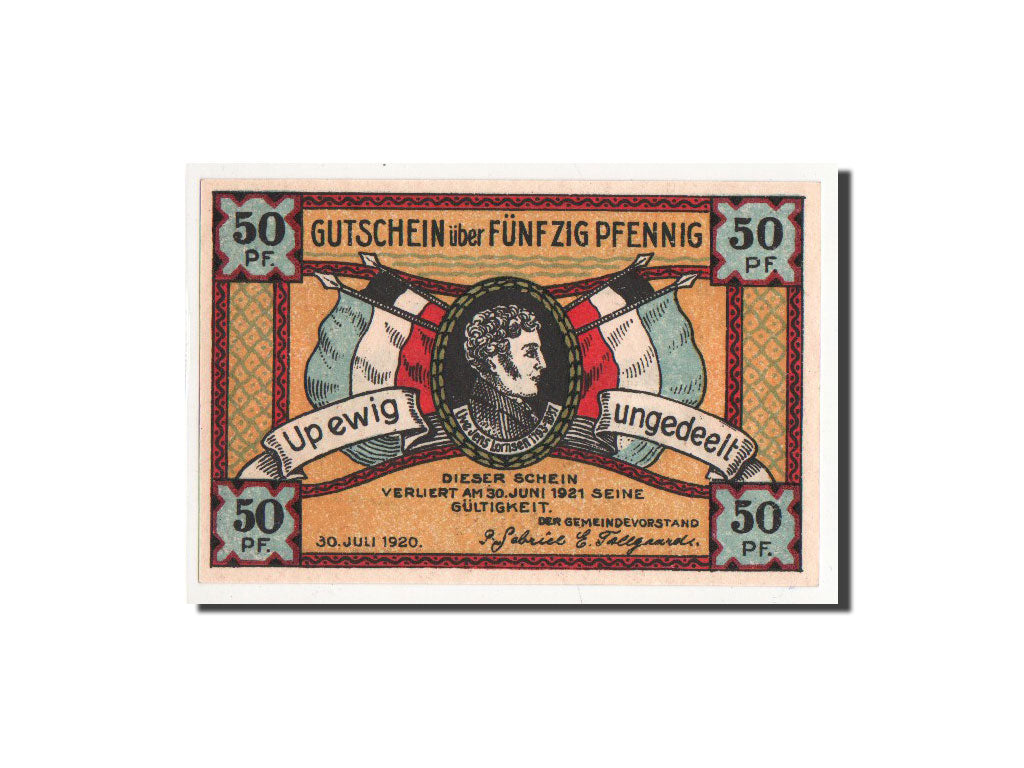 Banknote, Germany, Schleswig-Holstein, 50 Pfennig, 1920, UNC(65-70), Mehl:1262.2
