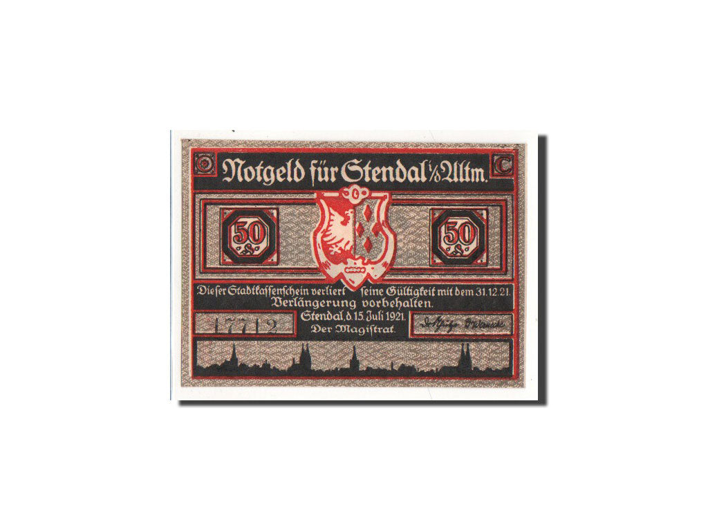 Banknote, Germany, Stendal, 50 Pfennig, 1921, UNC(65-70), Mehl:1267.1