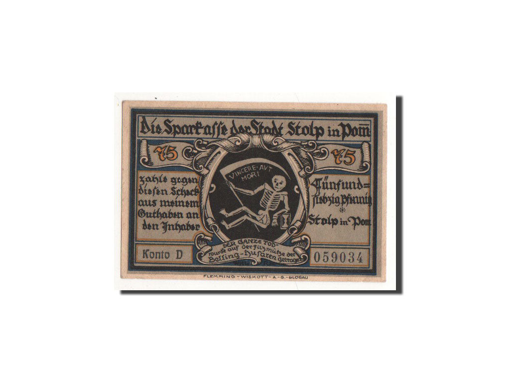Banknote, Germany, Stolp, 75 Pfennig, O.D, Undated, UNC(65-70), Mehl:1275.3a