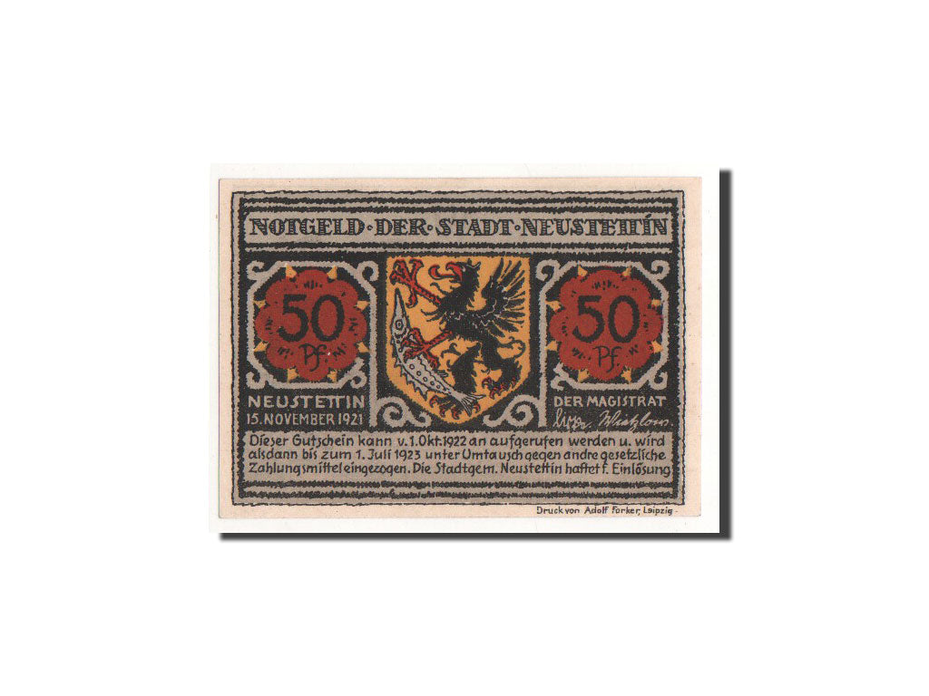 Germany Neustettin 50 Pfennig 1921 1921-11-15 NEUF 1 Mehl:968.2