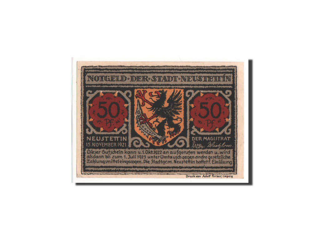 Banknote, Germany, Neustettin, 50 Pfennig, 1921, 1921-11-15, UNC(65-70)