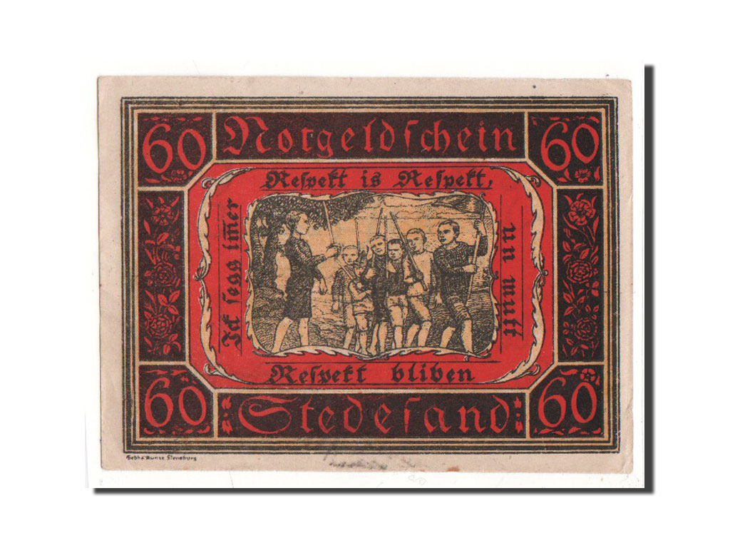 Germany Stedesand Gemeinde 60 Pfennig 1920 1920-10-10 UNC(65-70) 21501 Mehl:...