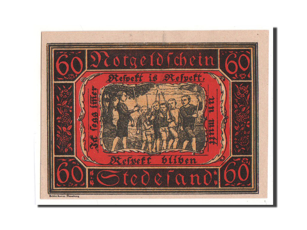 Germany Stedesand Gemeinde 60 Pfennig 1920 1920-10-10 UNC(65-70) 12033 Mehl:...