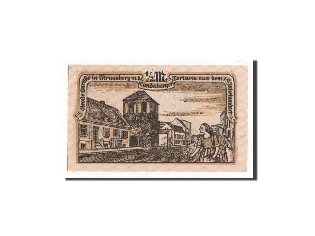 Banknote, Germany, Strausberg, 1/2 Mark, 1921, 1921-09-01, UNC(65-70)