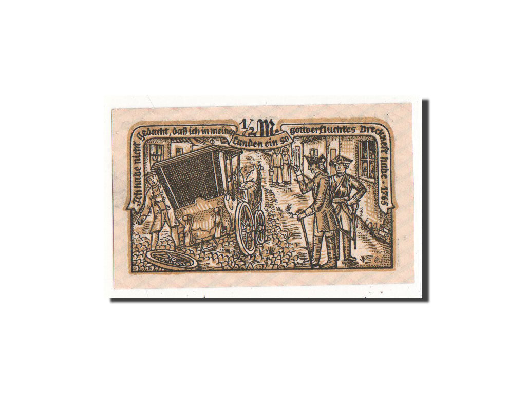 Banknote, Germany, Strausberg, 1/2 Mark, 1921, 1921-09-01, UNC(65-70)