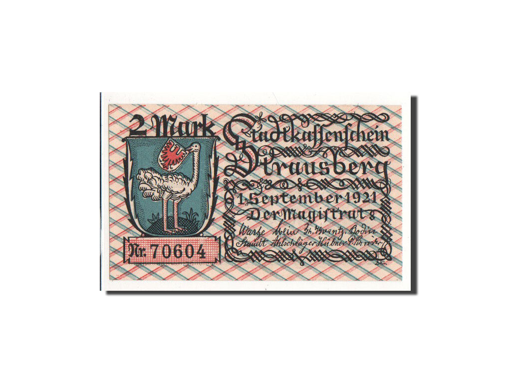 Billet, Allemagne, Strausberg, 2 Mark, 1921, 1921-09-01, NEUF, Mehl:1281.1
