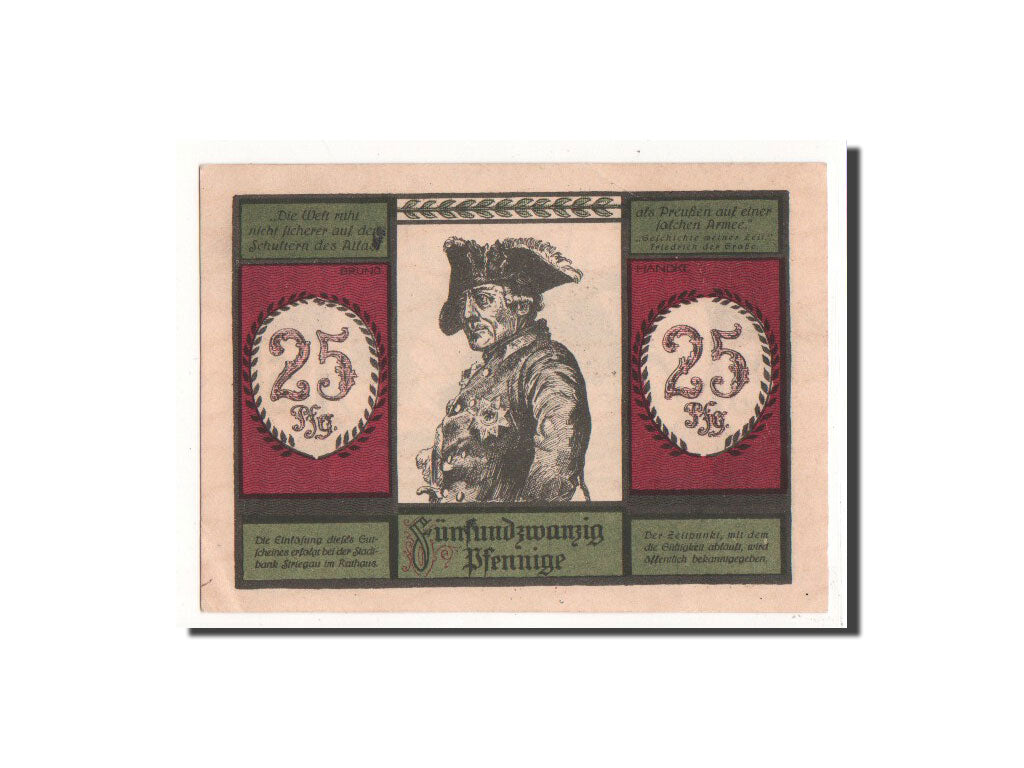 Banknote, Germany, Striegau, 25 Pfennig, 1921, Undated, UNC(65-70), Mehl:1284.1