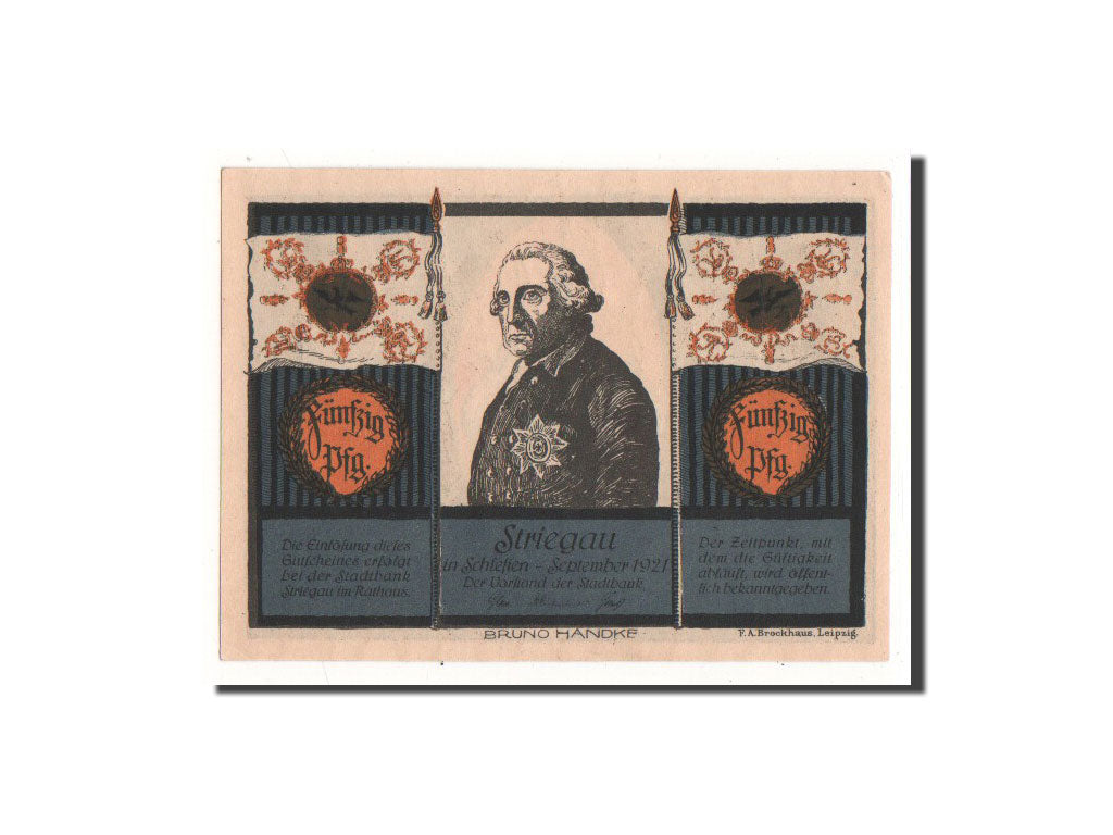 Banknote, Germany, Striegau, 50 Pfennig, 1921, Undated, UNC(65-70), Mehl:1284.1