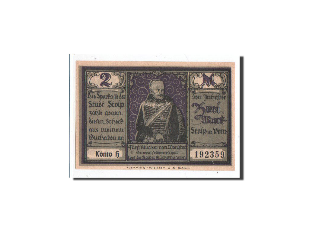 Banknote, Germany, Stolp, 2 Mark, O.D, Undated, UNC(65-70), Mehl:1275.5a