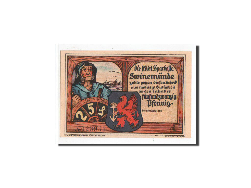 Banknote, Germany, Swinemünde, 25 Pfennig, O.D, Undated, UNC(65-70)