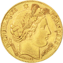 FRANCE, Cérès, 10 Francs, 1899, Paris, KM #830, AU(50-53), Gold, Gadoury #1016, 