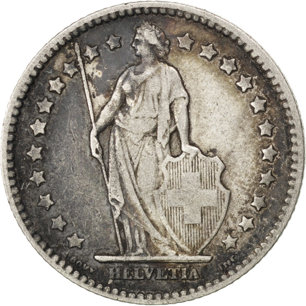Svizzera, Franc, 1876, Bern, BB, Argento, KM:24