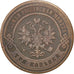 RUSSIA, 3 Kopeks, 1876, Saint-Petersburg, KM #11.2, VF(20-25), Copper, 28, 9.77