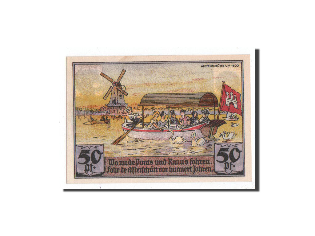 Banknote, Germany, Hamburg, 50 Pfennig, Swan, 1921, 1921-09-01, UNC(65-70)