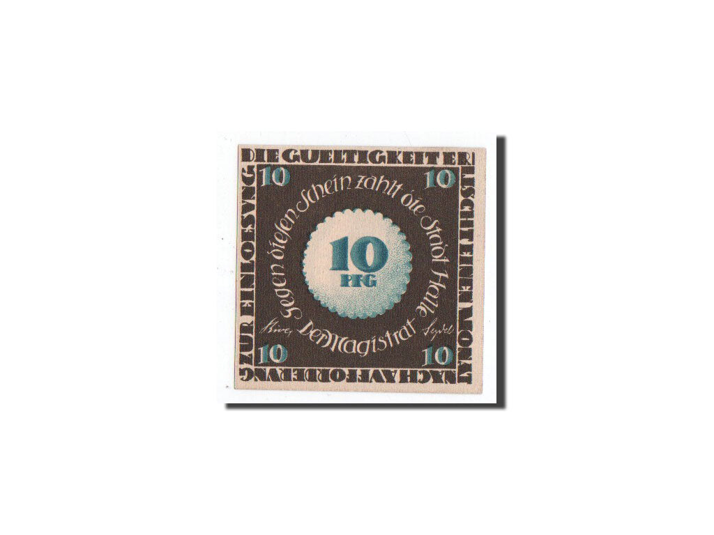 Banknote, Germany, Halle a.d. Saale, 10 Pfennig, Domzuhalle, O.D, Undated