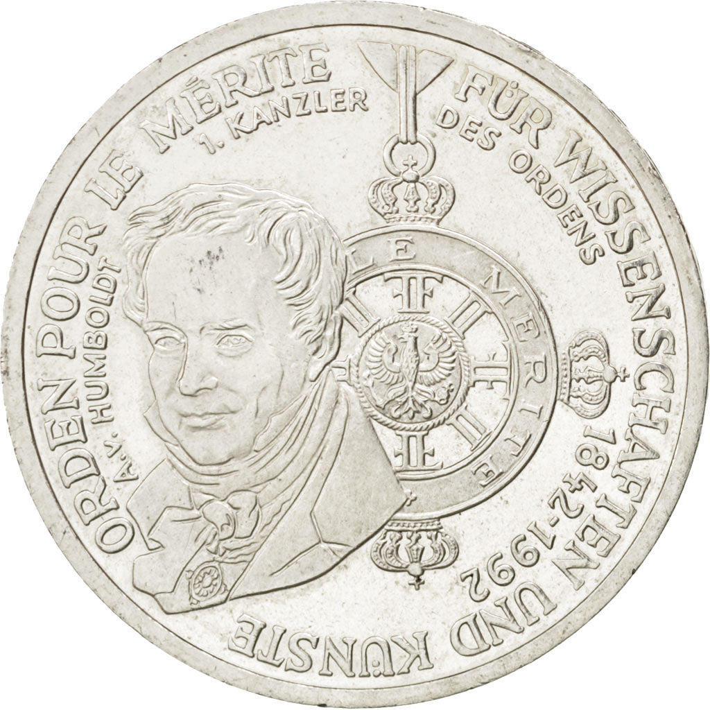 GERMANIA - REPUBBLICA FEDERALE, 10 Mark, 1992, Munich, Germany, SPL, Argento,...