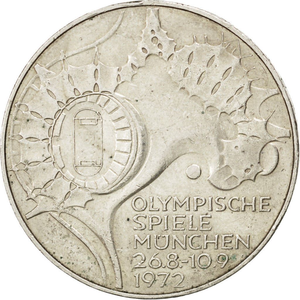 Monnaie, République fédérale allemande, 10 Mark, 1972, Hambourg, SUP, Argent