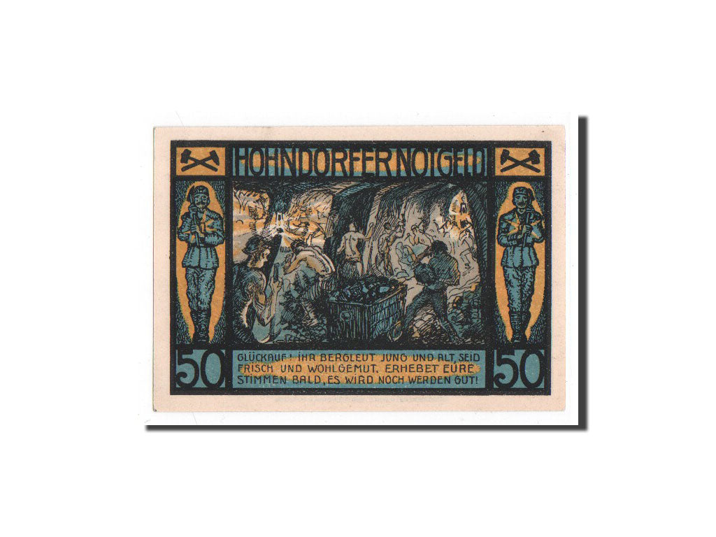 Banknote, Germany, Hohndorf, 50 Pfennig, Mineurs, 1921, 1921-09-30, UNC(65-70)