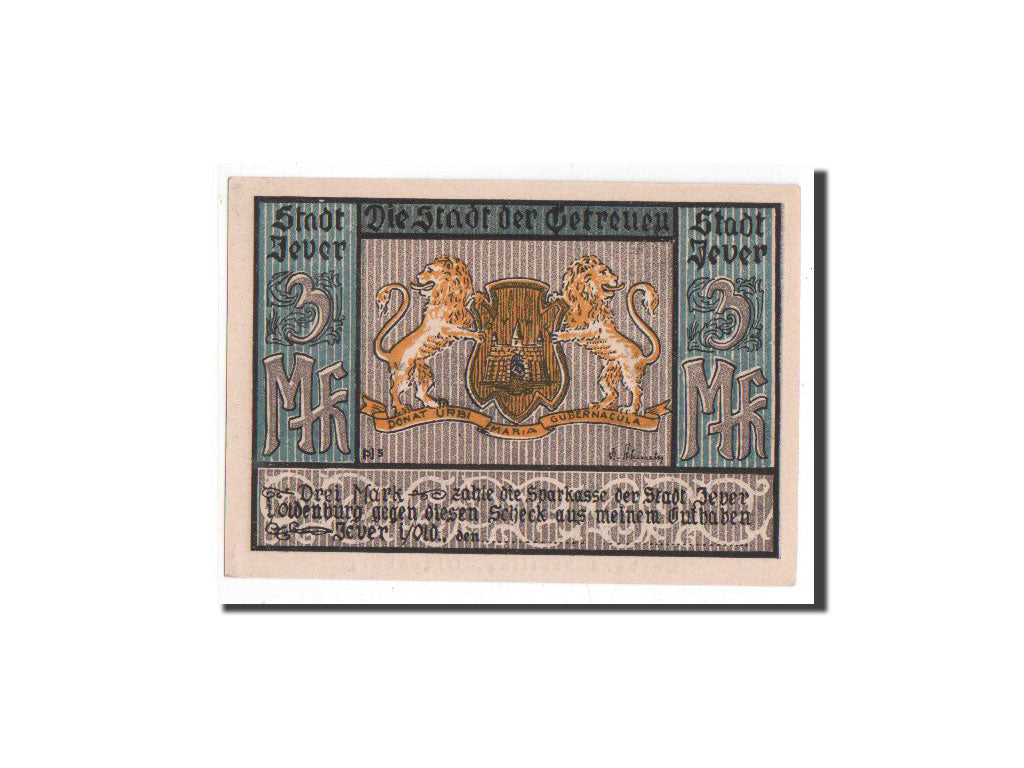 Germany, Jever, 3 Mark, vache, Undated, UNC(65-70), Mehl:661a.1