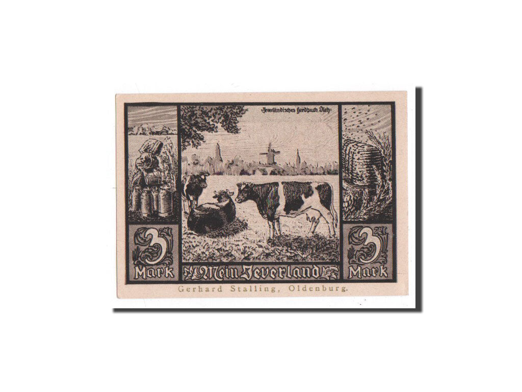 Germany, Jever, 3 Mark, vache, Undated, UNC(65-70), Mehl:661a.1