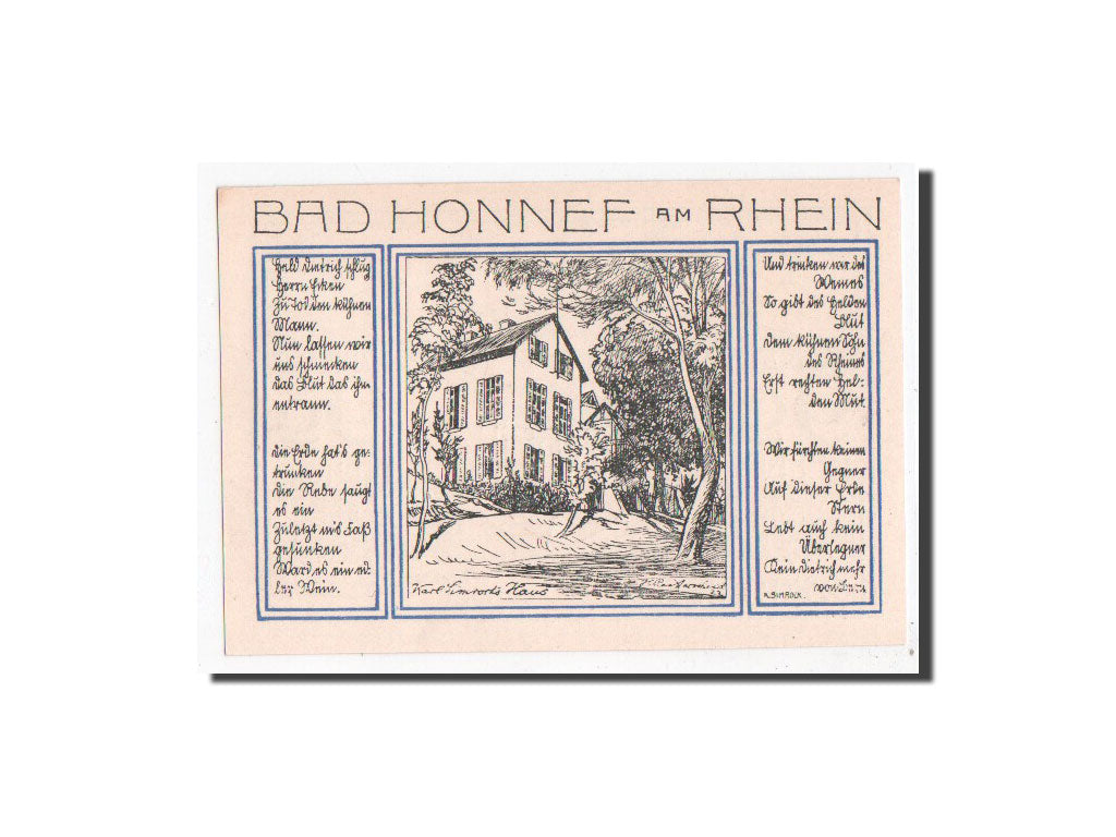 Banknote, Germany, Honnef a Rhein, 99 Pfennig, Maison, 1921, 1921-10-01