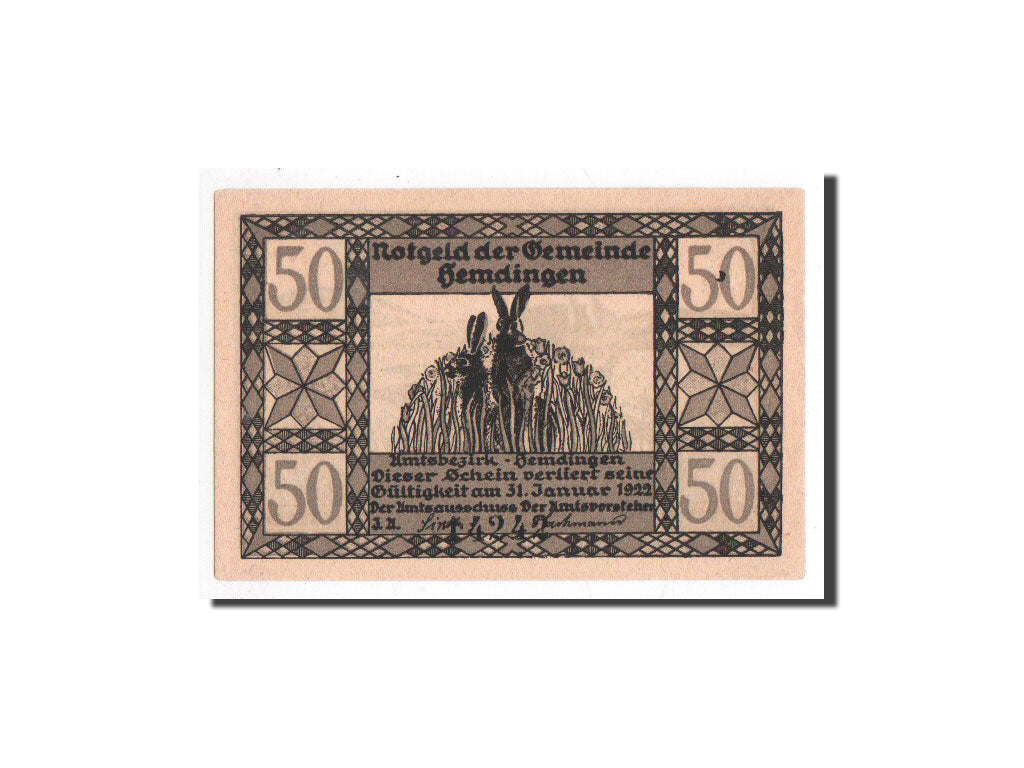 Banknote, Germany, Hemdingen, 50 Pfennig, renard, O.D, Undated, UNC(65-70)