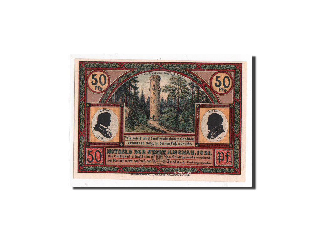 Banknote, Germany, Llmenau, 50 Pfennig, paysage, 1921, Undated, UNC(65-70)