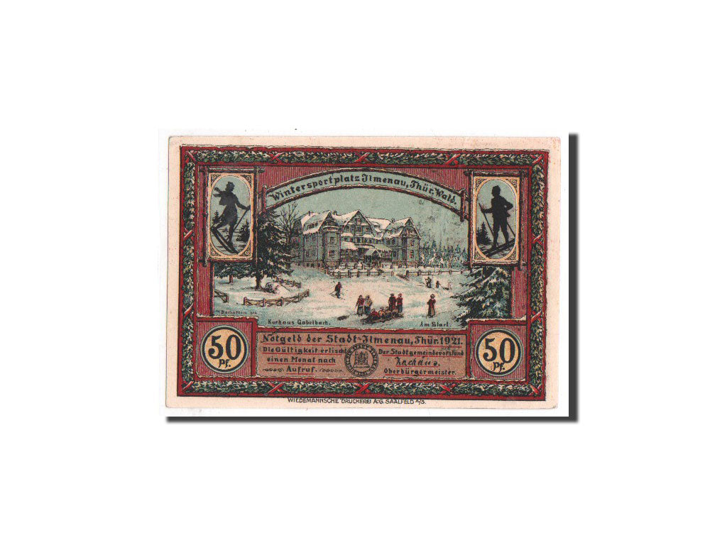 Banknote, Germany, Llmenau, 50 Pfennig, paysage, 1921, Undated, UNC(65-70)