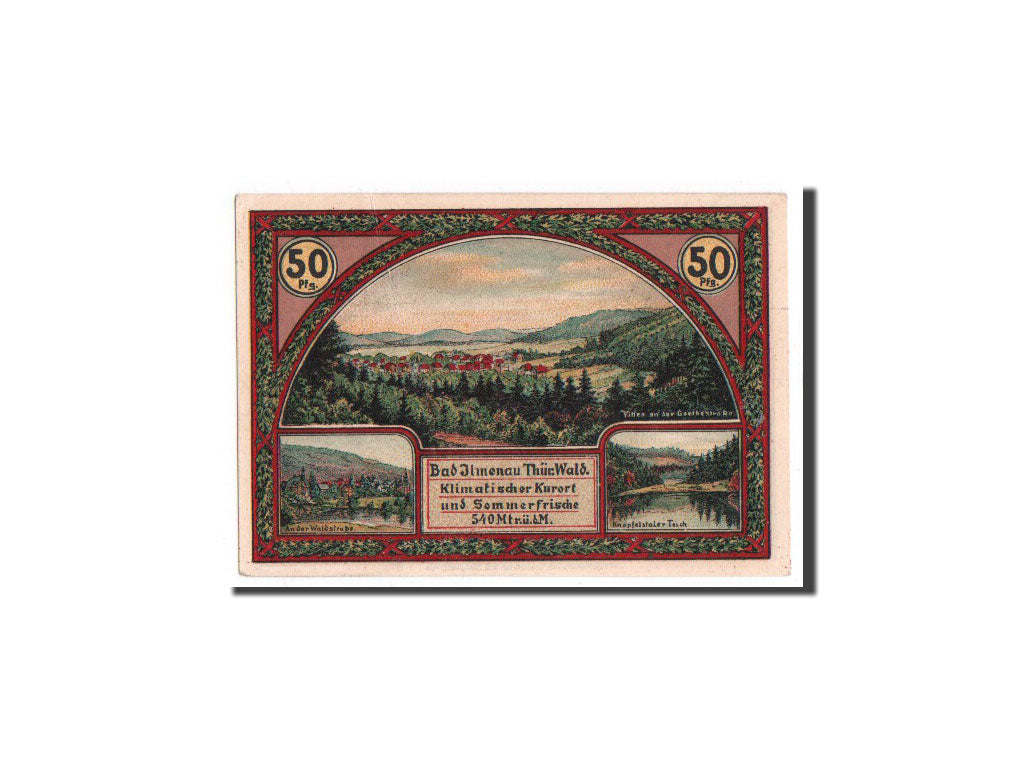 Banknote, Germany, Llmenau, 50 Pfennig, paysage, 1921, Undated, UNC(65-70)