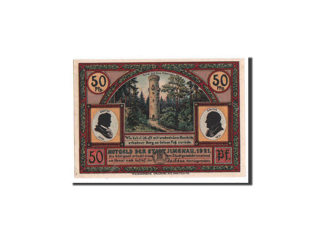 Banknote, Germany, Llmenau, 50 Pfennig, paysage, 1921, Undated, UNC(65-70)