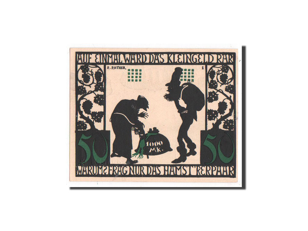 Banknote, Germany, Kitzingen, 50 Pfennig, personnage, 1921, 1921-03-01