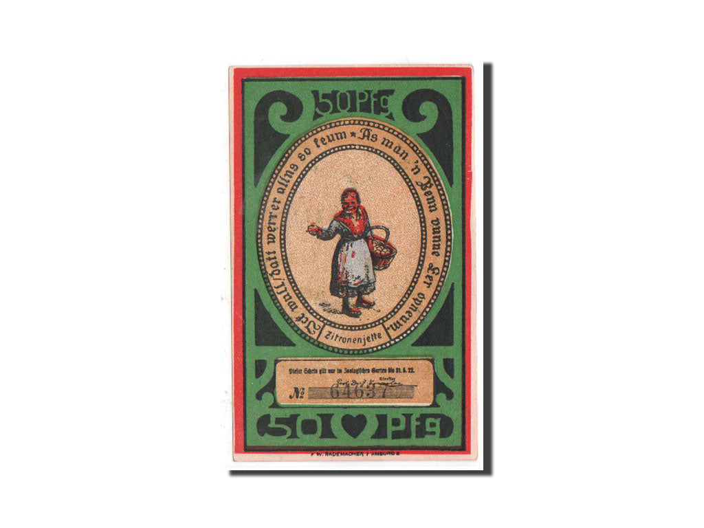 Banknote, Germany, Hamburg, 50 Pfennig, oiseaux, O.D, Undated, UNC(65-70)