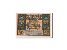 Banknote, Germany, Grunberg Stadt, 50 Pfennig, Monument, O.D, Undated