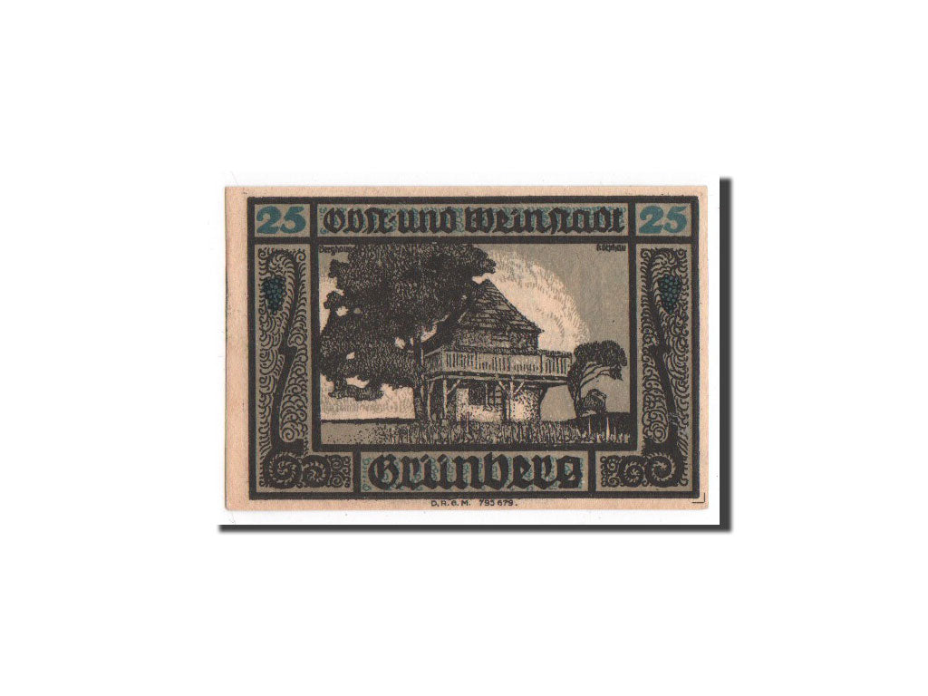Banknote, Germany, Grunberg Stadt, 25 Pfennig, Maison, O.D, Undated, UNC(65-70)
