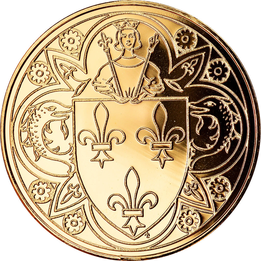Francia, medalla, Les Rois de France, Charles V, History, SC, Oro vermeil